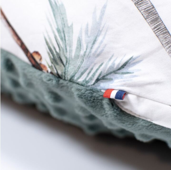 Kidbousse pour coussin d'allaitement en minky, Safari