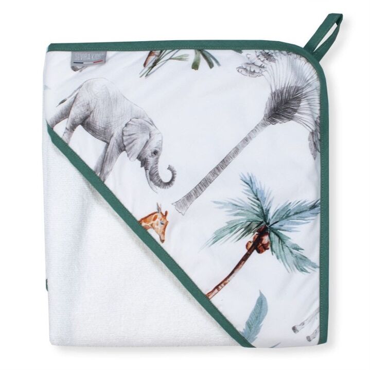 Kidba première cape de bain en gaze de coton et bambou 75x75