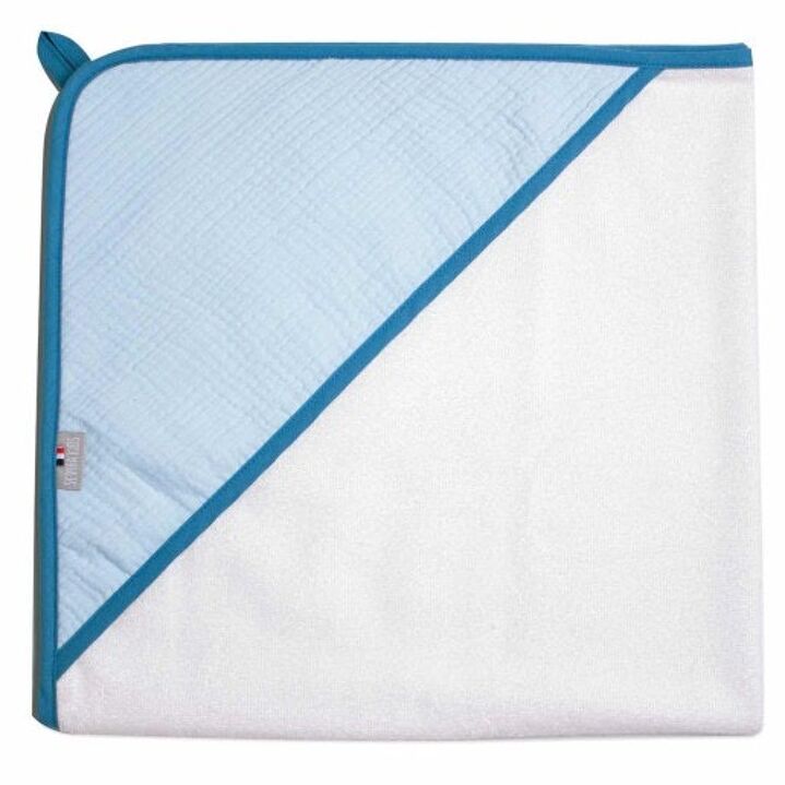 Kidba première cape de bain en gaze de coton et bambou 75x75