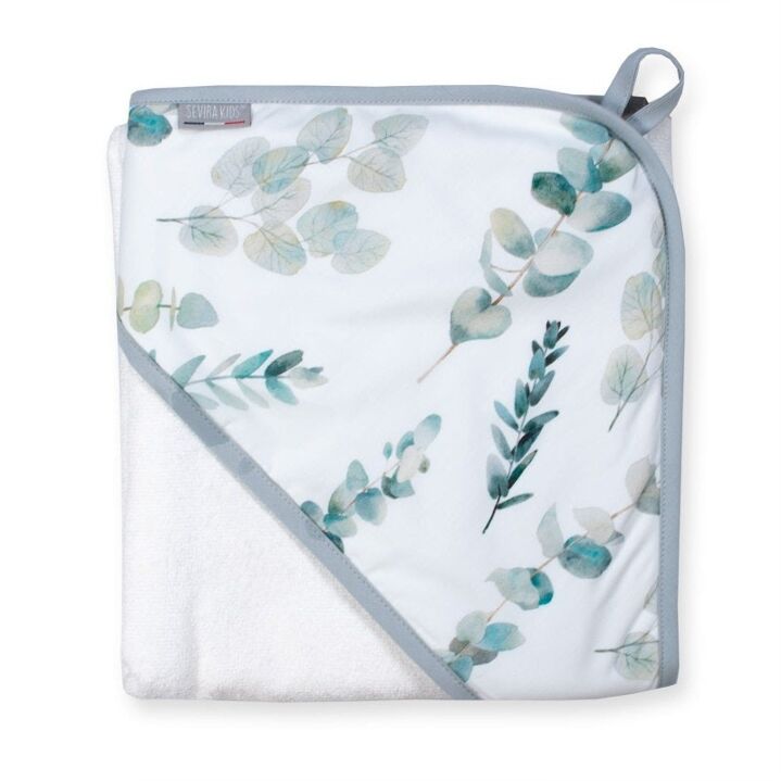 Kidba première cape de bain en gaze de coton et bambou 75x75