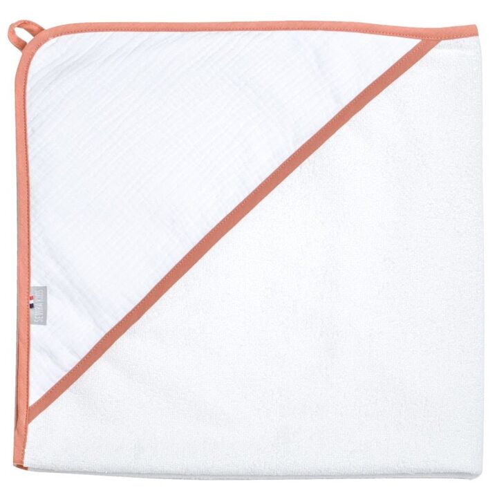 Kidba première cape de bain en gaze de coton et bambou 75x75