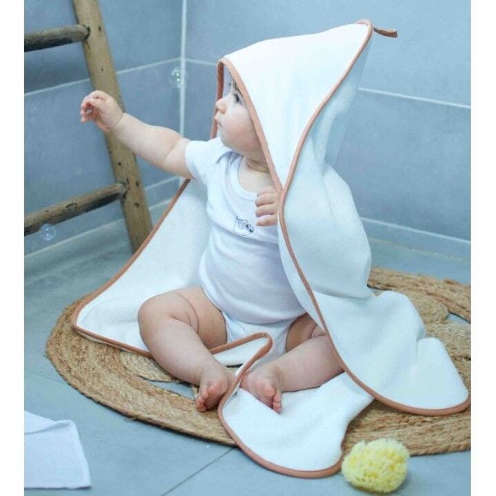 Kidba première cape de bain en gaze de coton et bambou 75x75