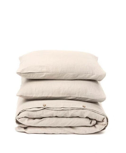 Kidbensemble housse de couette en lin naturel (3 pièces)