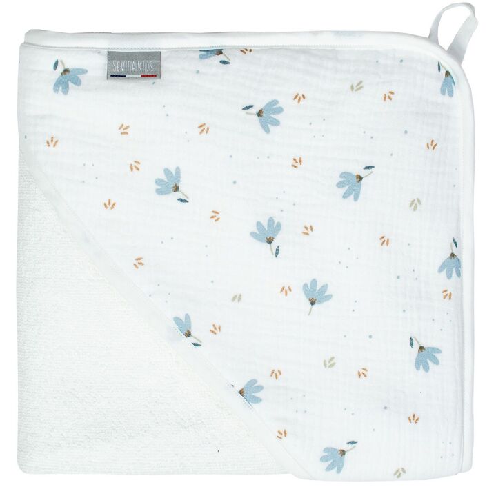 Kidba première cape de bain en gaze de coton et bambou 75x75