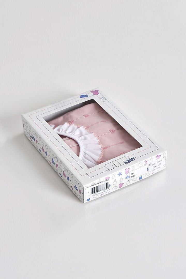 Kidbrenouillère en coton avec ouverture au dos et cœurs brodés