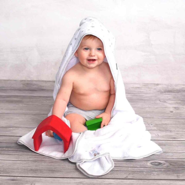 Kidbrande cape de bain en coton et bambou 100 x 100