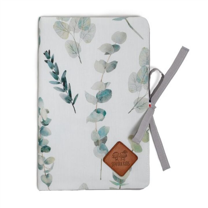 Kidbrotège carnet de santé bébé , fabriqué en France, Eucalyptus