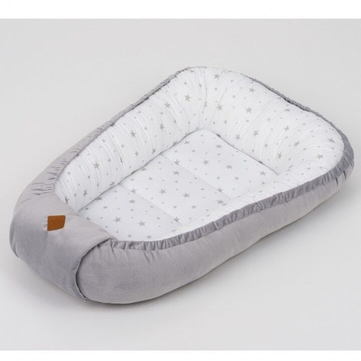 Kidbocon bébé matelassé velvet - nid réducteur de lit Gris , Made in France , STELLA