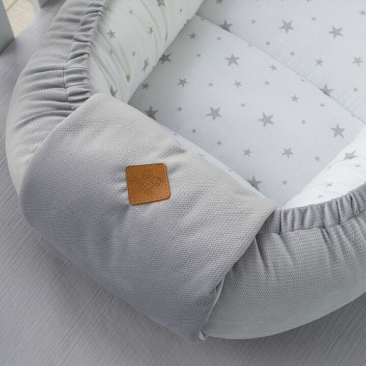 Kidbocon bébé matelassé velvet - nid réducteur de lit Gris , Made in France , STELLA