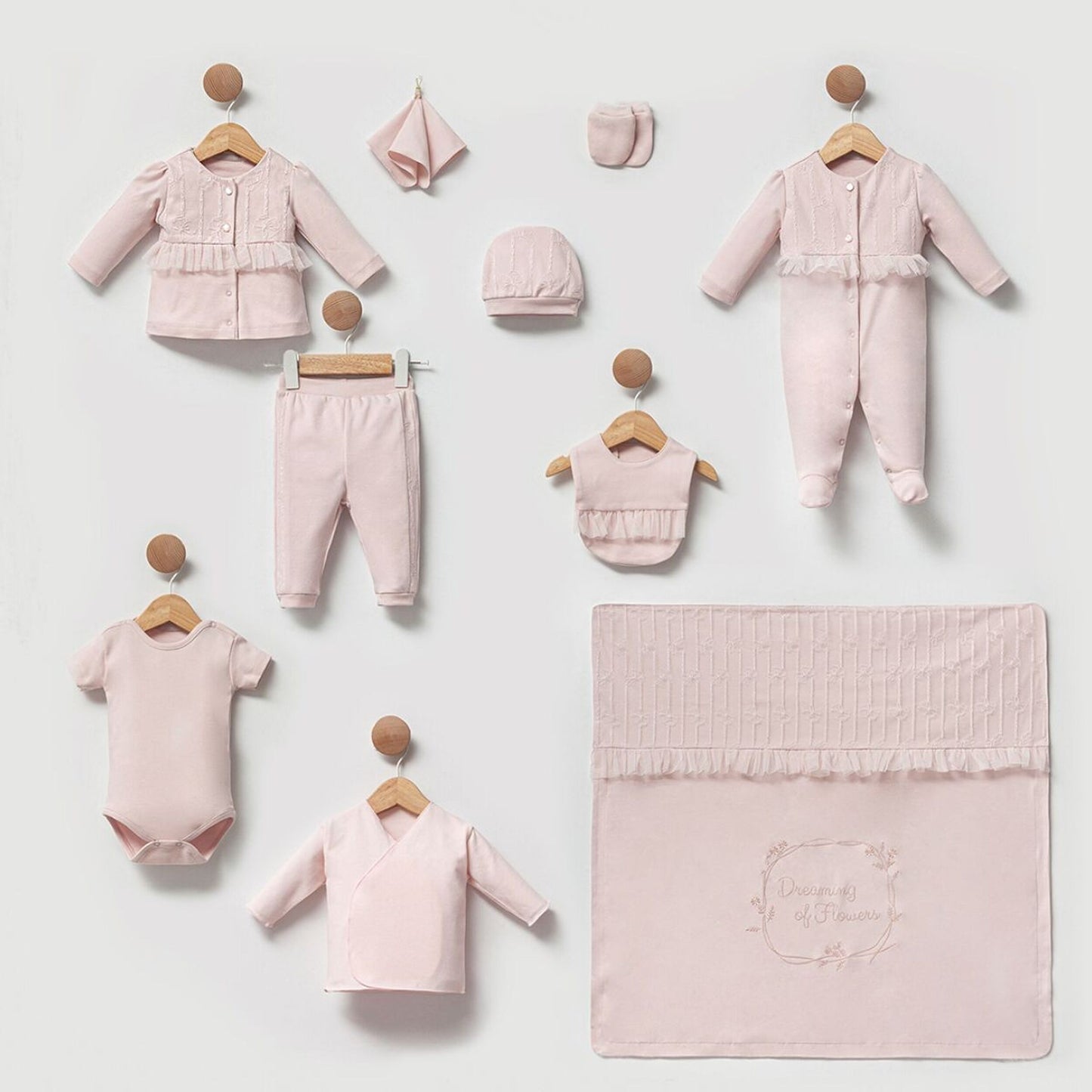 Kidbensemble unique pour bébé fille avec motif en dentelle 100 % coton pour nouveau-né